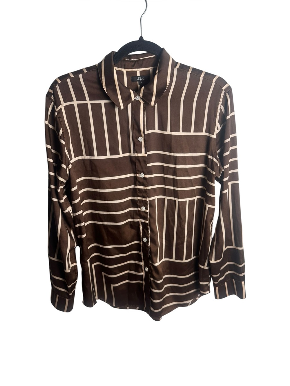 Rails Elias Shirt Brown Line Art M - Picture 2 of 5